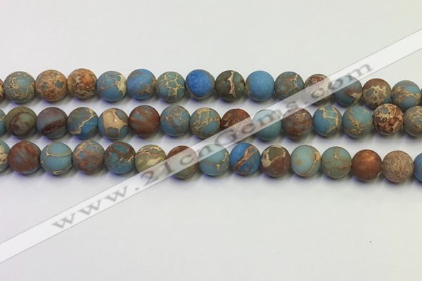 CDE1032 15.5 inches 8mm round matte sea sediment jasper beads