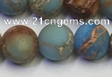 CDE1033 15.5 inches 10mm round matte sea sediment jasper beads