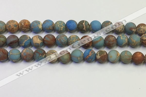 CDE1033 15.5 inches 10mm round matte sea sediment jasper beads