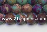 CDE1035 15.5 inches 4mm round matte sea sediment jasper beads