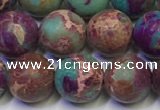 CDE1037 15.5 inches 8mm round matte sea sediment jasper beads