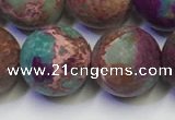 CDE1039 15.5 inches 12mm round matte sea sediment jasper beads