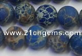 CDE1042 15.5 inches 8mm round matte sea sediment jasper beads