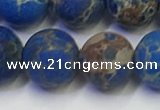 CDE1044 15.5 inches 12mm round matte sea sediment jasper beads