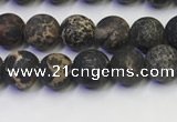 CDE1045 15.5 inches 4mm round matte sea sediment jasper beads