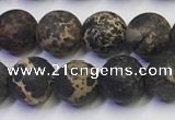 CDE1047 15.5 inches 8mm round matte sea sediment jasper beads