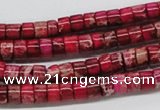 CDE11 15.5 inches 4*6mm cylinder dyed sea sediment jasper beads