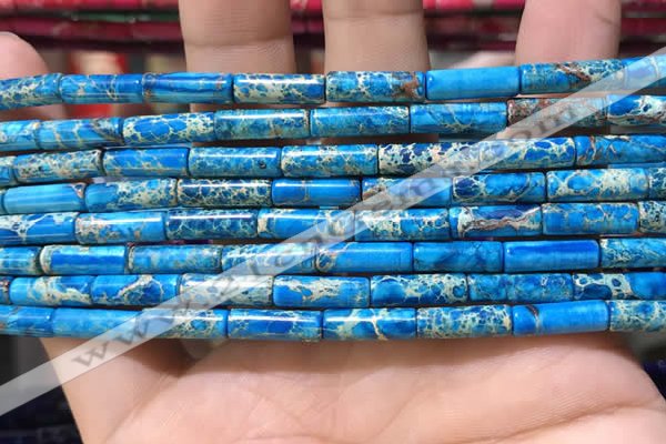 CDE1104 15.5 inches 4*13mm tube sea sediment jasper beads