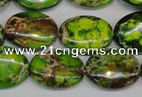 CDE118 15.5 inches 15*20mm oval dyed sea sediment jasper beads