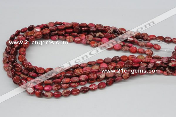 CDE12 15.5 inches 8*10mm oval dyed sea sediment jasper beads