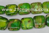 CDE121 15.5 inches 14*14mm square dyed sea sediment jasper beads