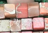 CDE1210 15.5 inches 6mm - 6.5mm cube sea sediment jasper beads