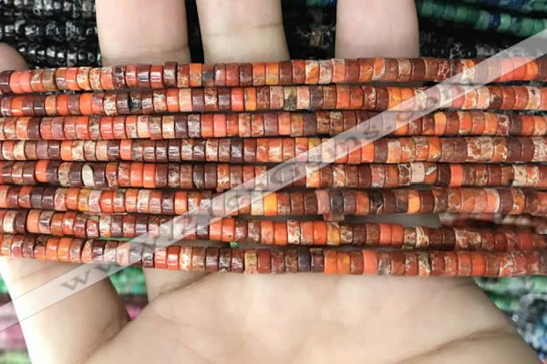 CDE1221 15.5 inches 2.5*4mm heishi sea sediment jasper beads