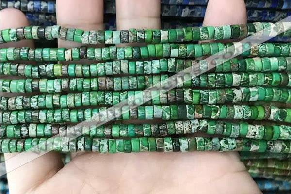 CDE1227 15.5 inches 2.5*4mm heishi sea sediment jasper beads