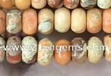 CDE1260 15.5 inches 4*6mm rondelle sea sediment jasper beads