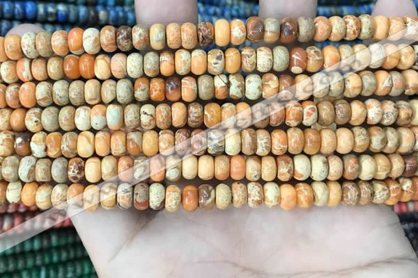 CDE1260 15.5 inches 4*6mm rondelle sea sediment jasper beads