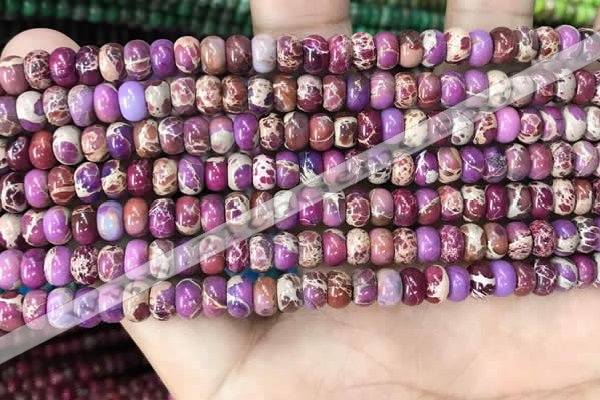 CDE1263 15.5 inches 4*6mm rondelle sea sediment jasper beads