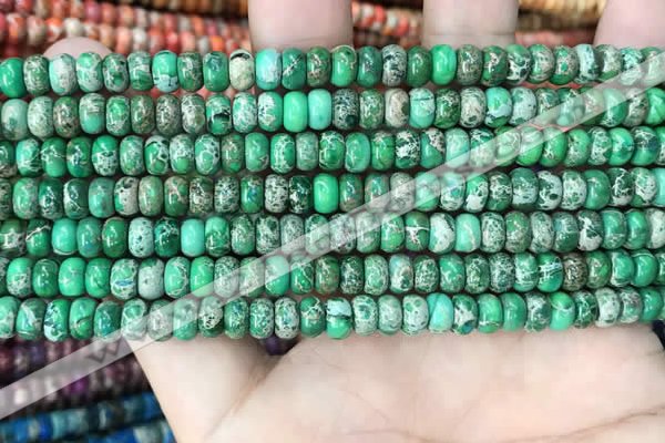 CDE1267 15.5 inches 4*6mm rondelle sea sediment jasper beads
