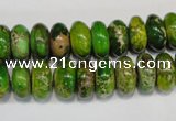 CDE135 15.5 inches 6*12mm rondelle dyed sea sediment jasper beads