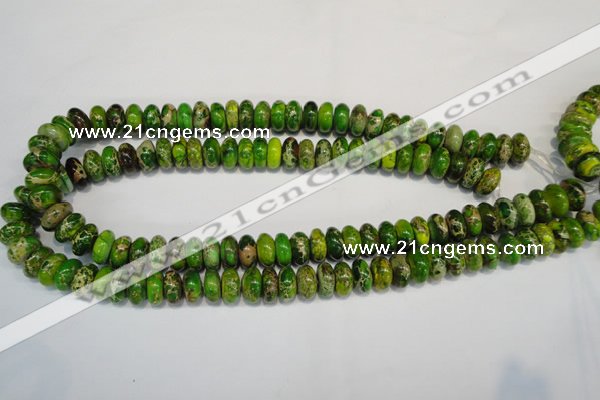 CDE135 15.5 inches 6*12mm rondelle dyed sea sediment jasper beads