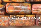 CDE1350 15.5 inches 8*16mm tube sea sediment jasper beads