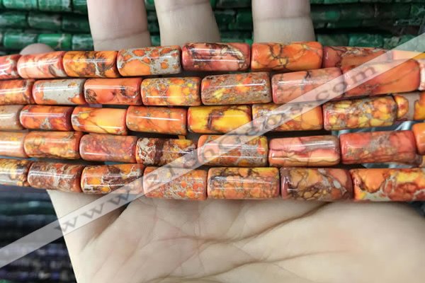 CDE1350 15.5 inches 8*16mm tube sea sediment jasper beads