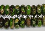 CDE136 15.5 inches 6*14mm rondelle dyed sea sediment jasper beads