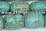 CDE1364 15.5 inches 13*18mm drum sea sediment jasper beads wholesale