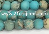 CDE1376 15.5 inches 4mm round matte sea sediment jasper beads