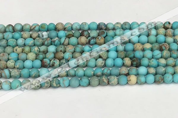 CDE1376 15.5 inches 4mm round matte sea sediment jasper beads