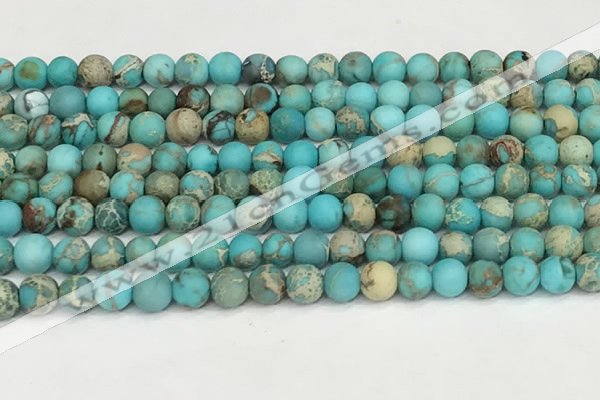 CDE1377 15.5 inches 6mm round matte sea sediment jasper beads