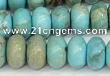 CDE1402 15.5 inches 6*10mm rondelle sea sediment jasper beads