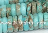 CDE1404 15.5 inches 3.5*10mm rondelle sea sediment jasper beads