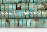 CDE1406 15.5 inches 3*4mm heishi sea sediment jasper beads wholesale