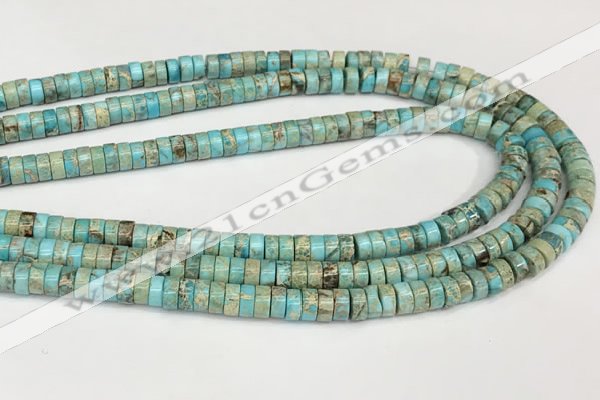 CDE1407 15.5 inches 3*6mm heishi sea sediment jasper beads wholesale