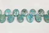 CDE1410 Top drilled 20*30mm oval sea sediment jasper beads