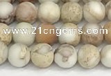 CDE1413 15.5 inches 4mm round matte natural sea sediment jasper beads