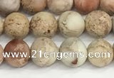 CDE1414 15.5 inches 6mm round matte natural sea sediment jasper beads