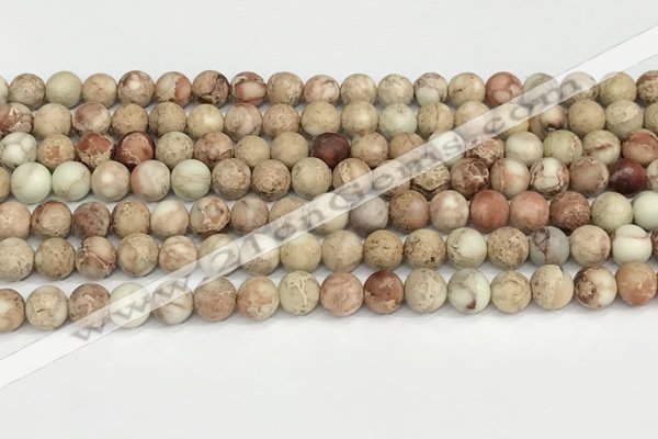 CDE1414 15.5 inches 6mm round matte natural sea sediment jasper beads