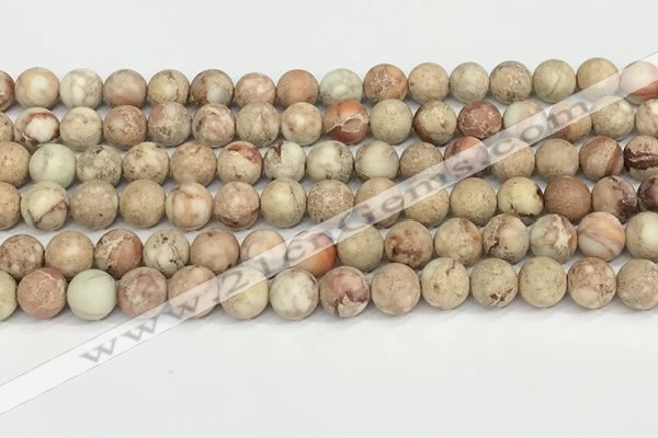 CDE1415 15.5 inches 8mm round matte natural sea sediment jasper beads