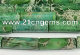 CDE1427 15.5 inches 4*13mm tube sea sediment jasper beads wholesale