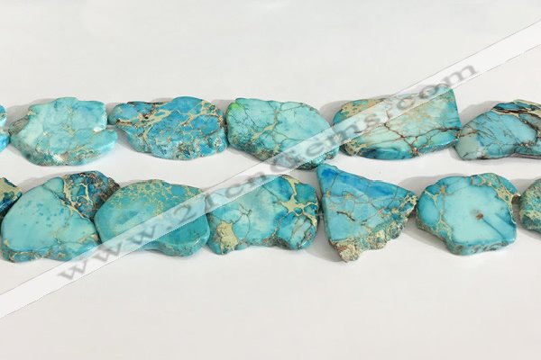 CDE1434 25*35mm - 35*45mm freefrom sea sediment jasper slab beads