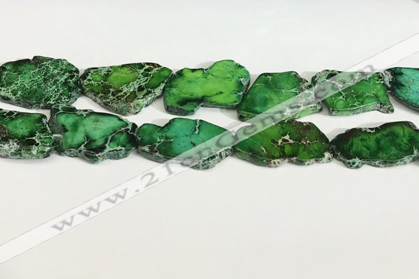 CDE1436 25*35mm - 35*45mm freefrom sea sediment jasper slab beads