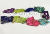 CDE1438 25*35mm - 35*45mm freefrom sea sediment jasper slab beads