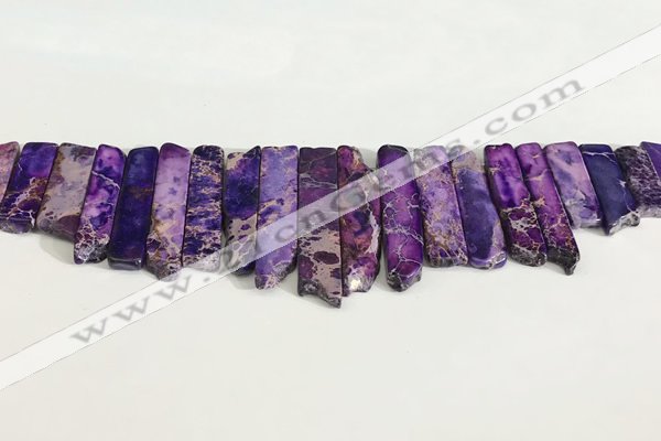 CDE1451 Top drilled 8*15mm - 10*60mm sticks sea sediment jasper beads