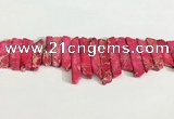 CDE1452 Top drilled 8*15mm - 10*60mm sticks sea sediment jasper beads