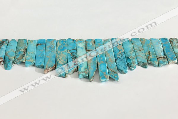 CDE1453 Top drilled 8*15mm - 10*60mm sticks sea sediment jasper beads
