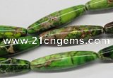 CDE146 15.5 inches 8*30mm rice dyed sea sediment jasper beads