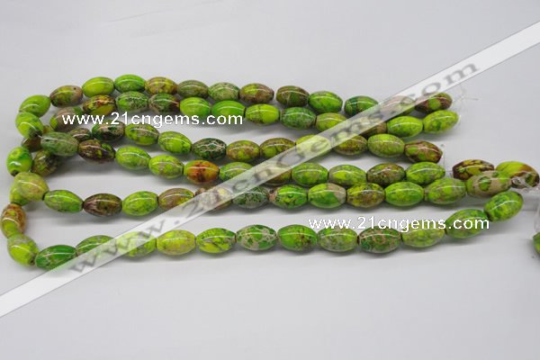 CDE147 15.5 inches 10*15mm rice dyed sea sediment jasper beads