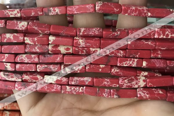 CDE1486 15.5 inches 4*13mm cuboid synthetic sea sediment jasper beads